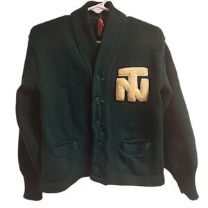 Boys 1950s Wool Letterman  Cardigan